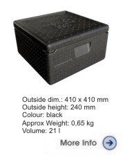 EPP Thermobox, Pizzabox, 595x595x280 mm, 62 ltr, mit Deckel